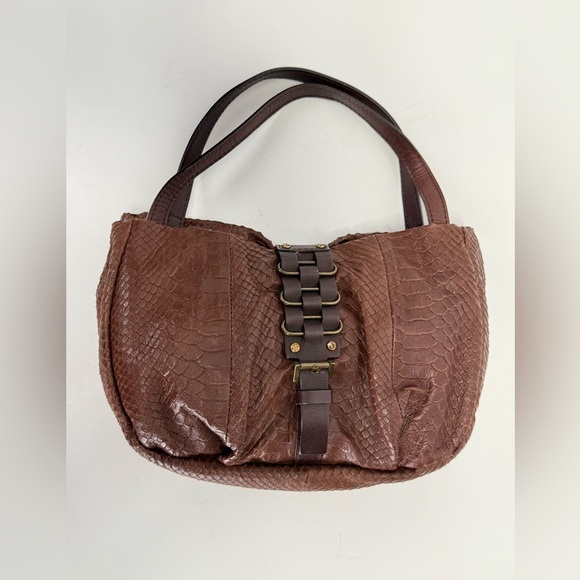 MARTINA CAPONI Brown reptile imprinted leather small shoulder bag - Picture 10 of 11